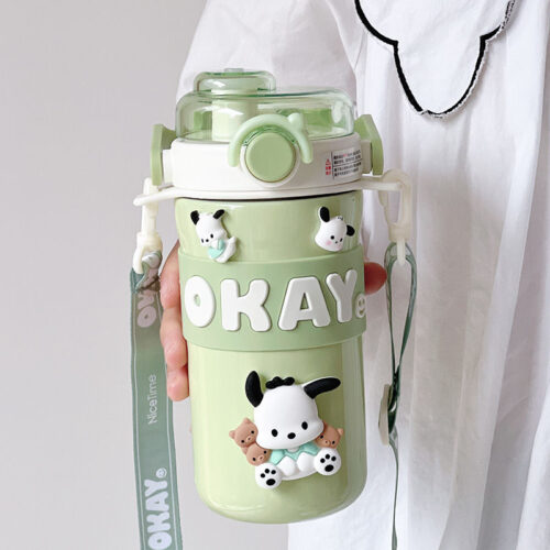 Pochacco Cartoon Multifunctional Straw Insulated Mug