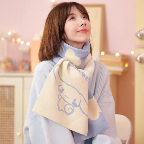 Cinnamoroll Two-color cute and sweet knitted scarf