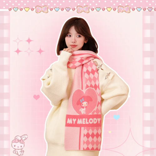 MyMelody Girly Heart Pink Scarf