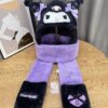 Kuromi Sweet Purple Scarf Hat Gloves