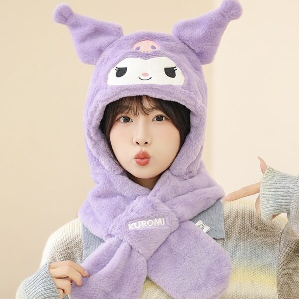 Kuromi Purple Cute Scarf Hat