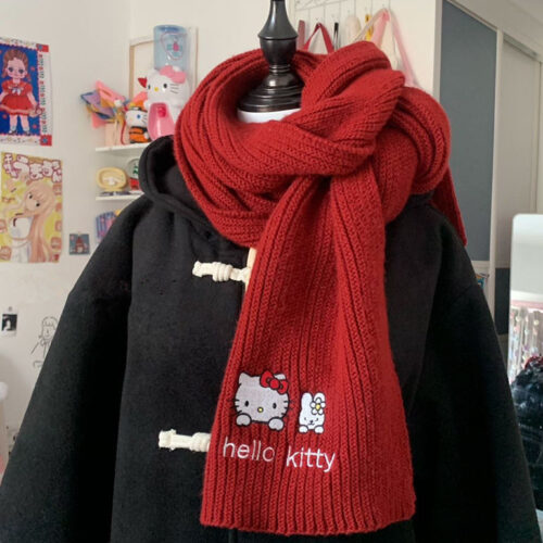 HelloKitty Sweet and warm knitted scarf