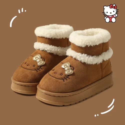 HelloKitty Anti Cold Coffee Color Snow Boots