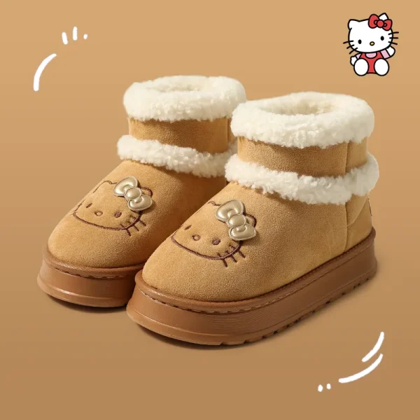 HelloKitty Anti Cold Light Coffee Color Snow Boots