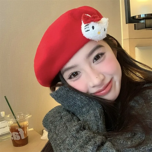 HelloKitty Sweet and Cute Red Beret