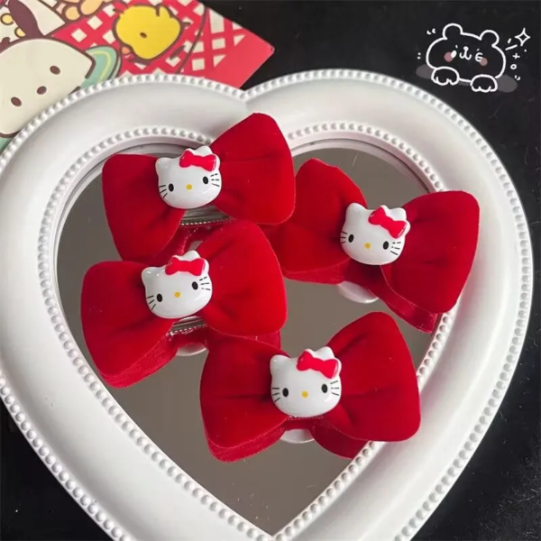 HelloKitty Cute and sweet bow hair clips