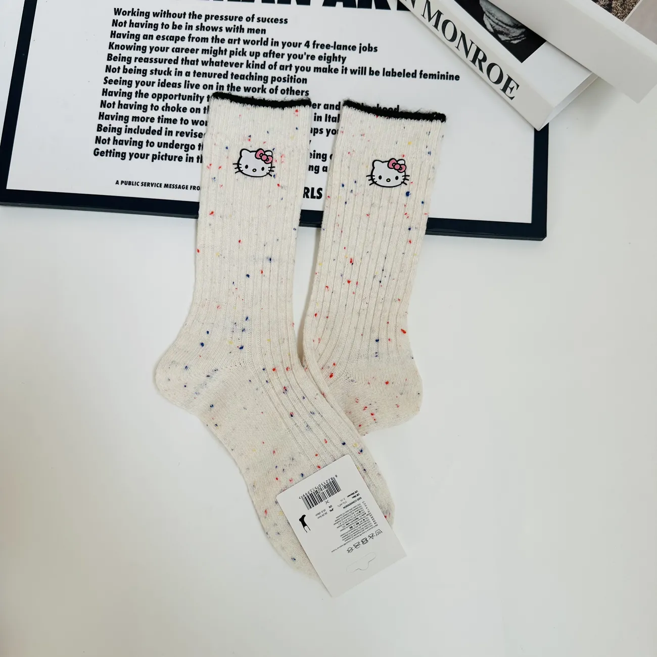 HelloKitty Cute white wool socks