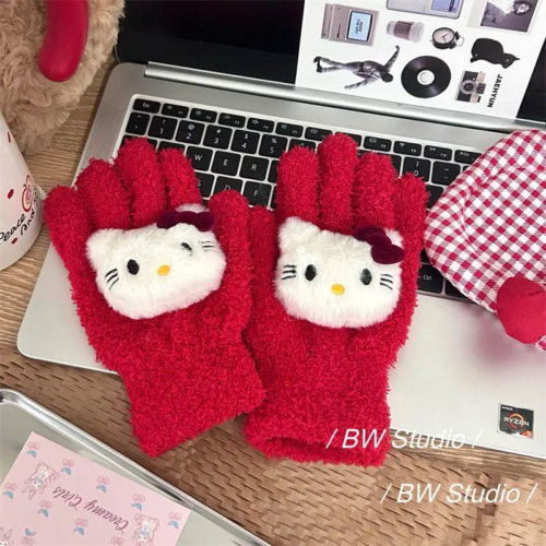 HelloKitty Coral Velvet Cute Gloves