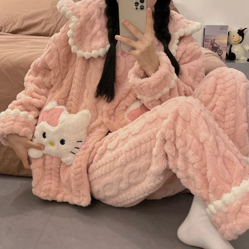 HelloKitty Coral Velvet Cute Pajamas