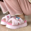 MyMelody Thick Bottom Cute Pink Plush Cotton Slippers