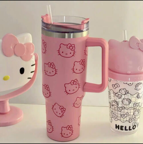 HelloKitty Large Capacity Pink Stainless Steel Insulated Mug