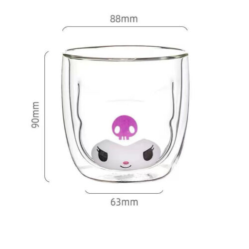 Kuromi Cute double clear cups