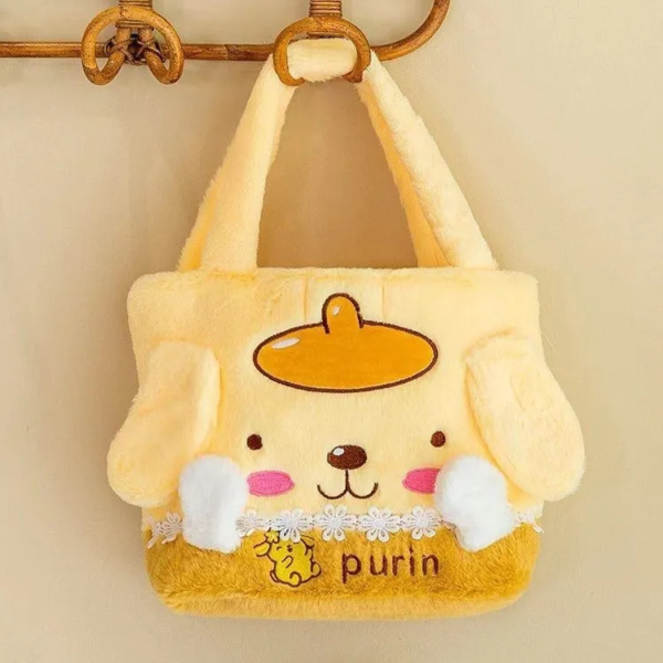 Pompom Purin Embroidery cute large capacity handbag