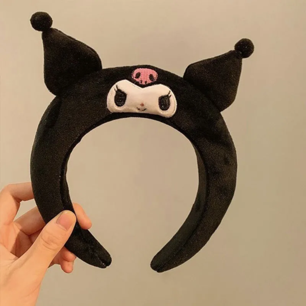 Kuromi Black plush thickened super cute hair bands show small face