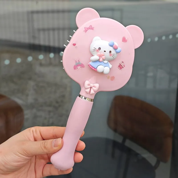 HelloKitty Pink long curly hair anti-static fluffy airbag comb