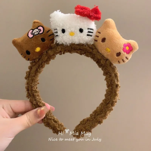 HelloKitty Cute Plush Face Wash Makeup Hair Bands