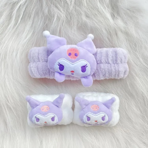 Kuromi Cute Wristband Waterproof Hair Bands Set of 3