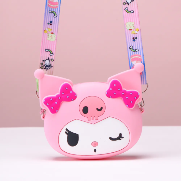 Kuromi Pink Kids Silicone Crossbody Bag Coin Purse