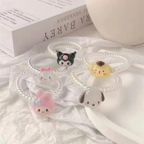 Hair Ties Cartoon cute girl small leather band