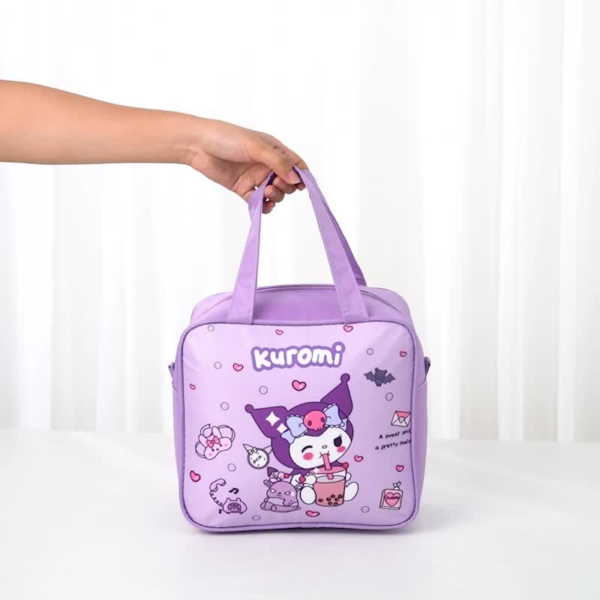 Kuromi Cute waterproof handheld insulated bag in purple