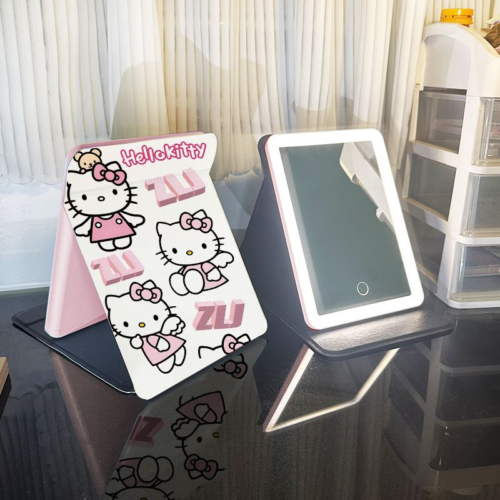 HelloKitty Foldable Rechargeable Cosmetic Mirror with Illumination