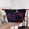 HelloKitty Black Embroidered Cosmetic Bag