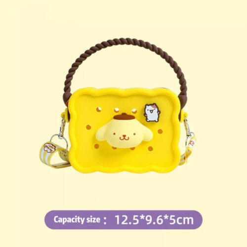 Pompom Purin Stylish Silicone Crossbody Coin Purse