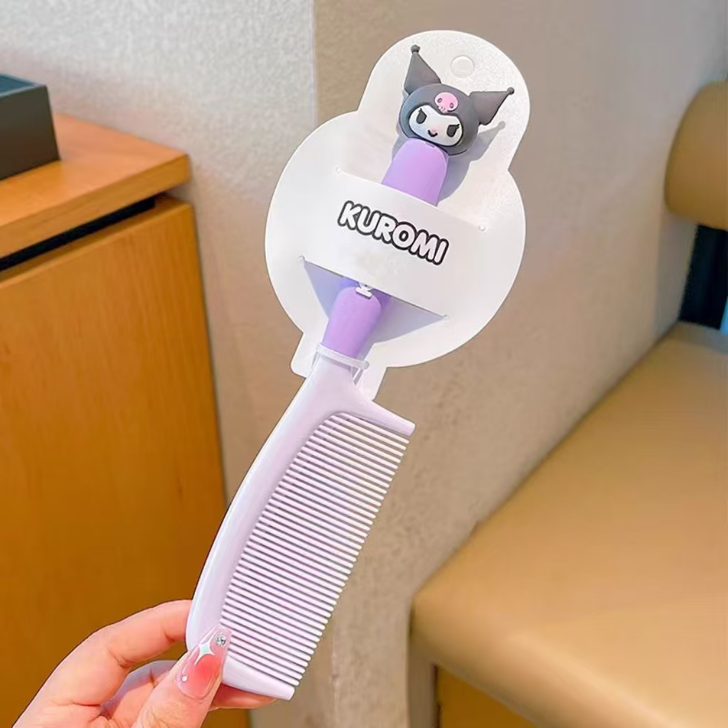 Kuromi Cute Purple Round Handle Girls Long Hair Comb