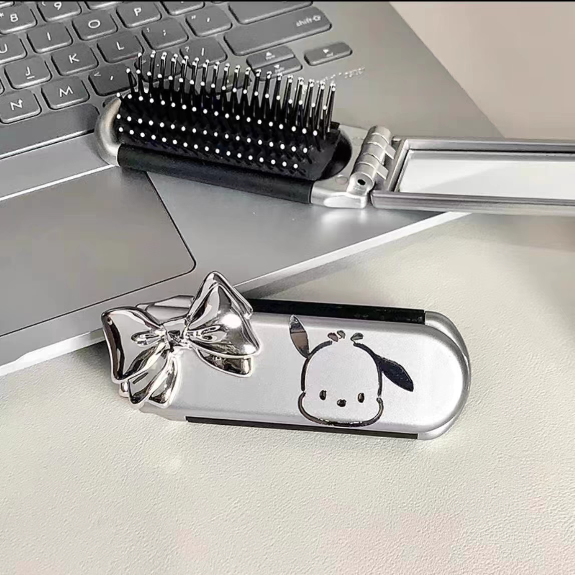 Cinnamoroll Lovely Portable Long Folding Airbag Comb Makeup Mirror