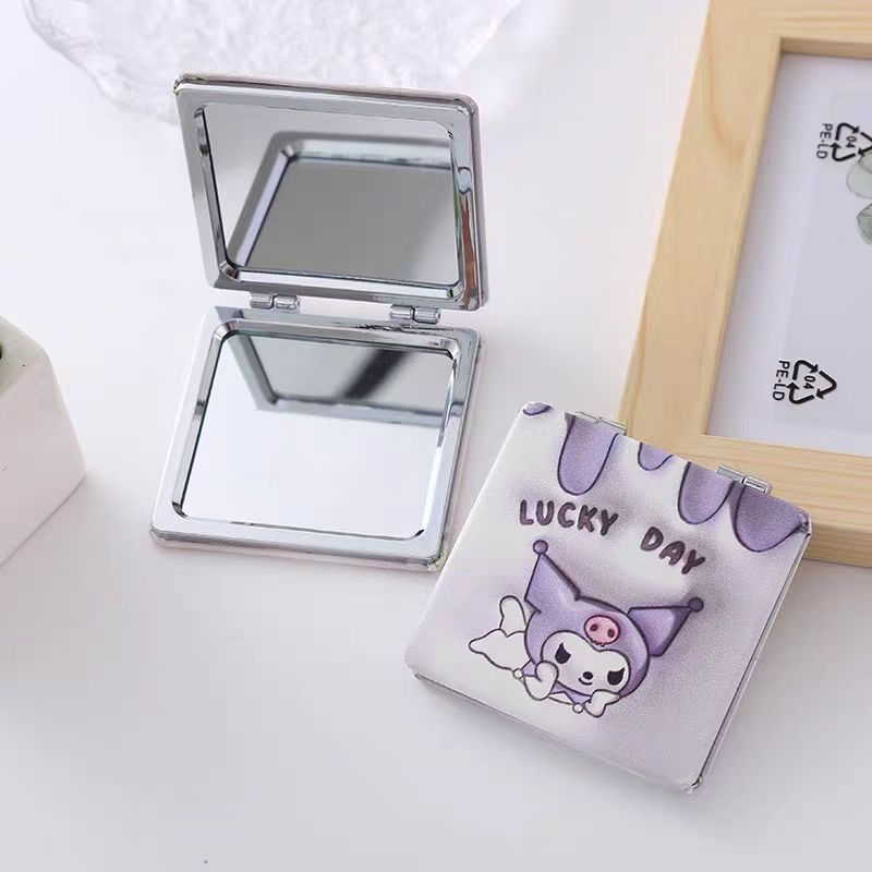 Kuromi Cute and Sweet Portable Folding Cosmetic Mirror for Girls