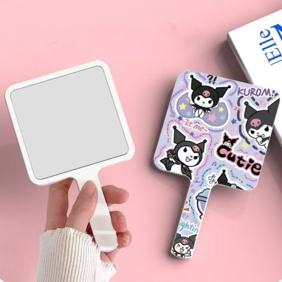 Kuromi Portable Cute Purple Handheld Cosmetic Mirror