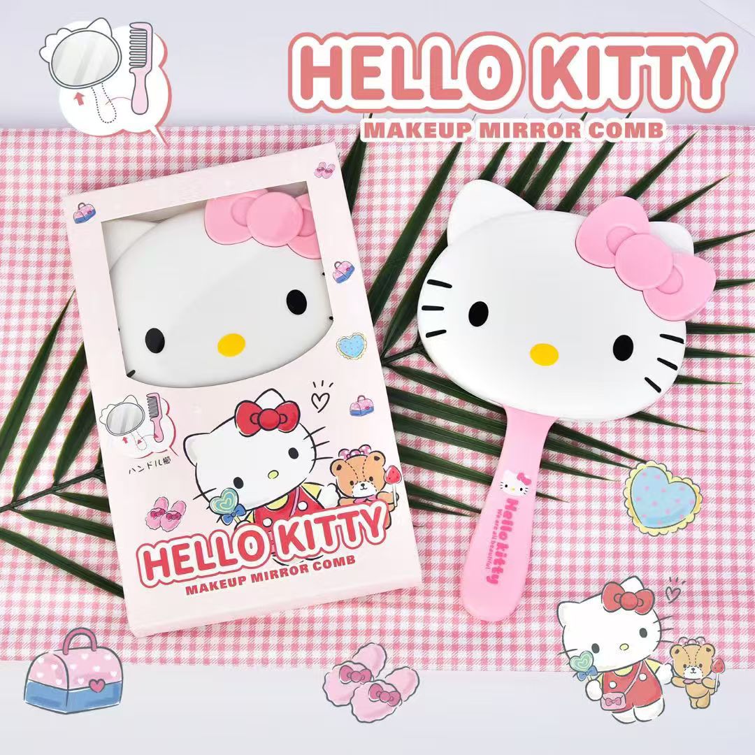 HelloKitty Cute Pink Comb Makeup Mirror 2 in 1