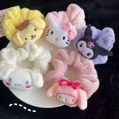 HelloKitty Cute Cartoon Plush Hair Ring