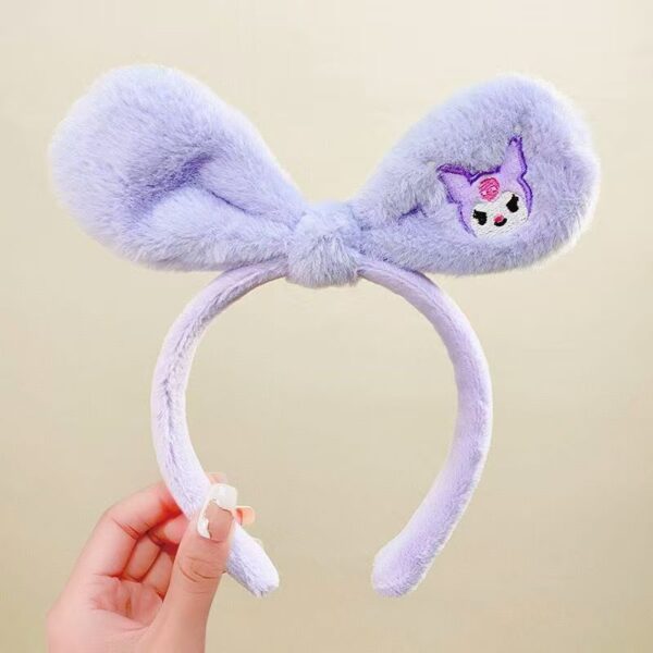 Kuromi Cute Plush Rabbit Ear Bow Hairband