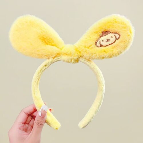 Pompom Purin Cute Plush Rabbit Ear Bow Hairband