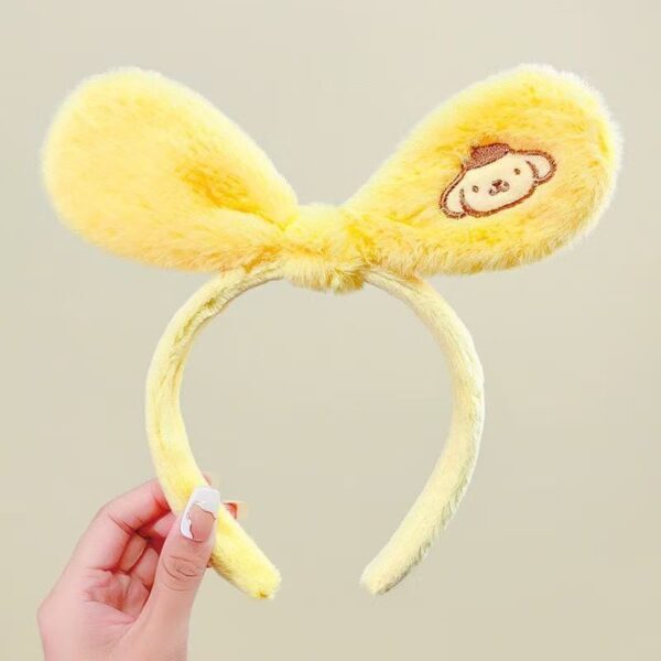 Pompom Purin Cute Plush Rabbit Ear Bow Hairband