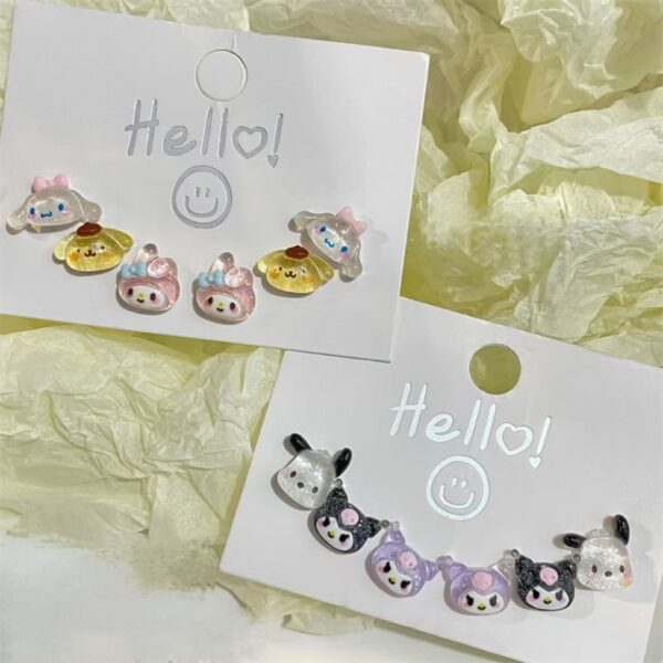 HelloKitty Cute Sweet Cartoon Clear Earrings