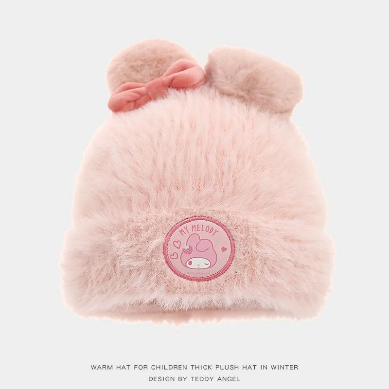 MyMelody Cute and Sweet Pink Plush Warm Hat