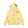 HelloKitty Yellow Sweet Embroidery Loose Hooded Sweatshirt
